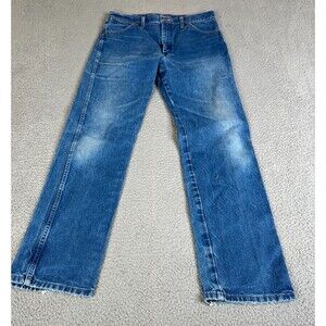 Wrangler Jeans Mens 34x33 Blue Denim Pants Work Outdoor Cowboy Cut Western 13MWZ